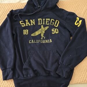 Navy Blue San Diego Hooded Sweatshirt small